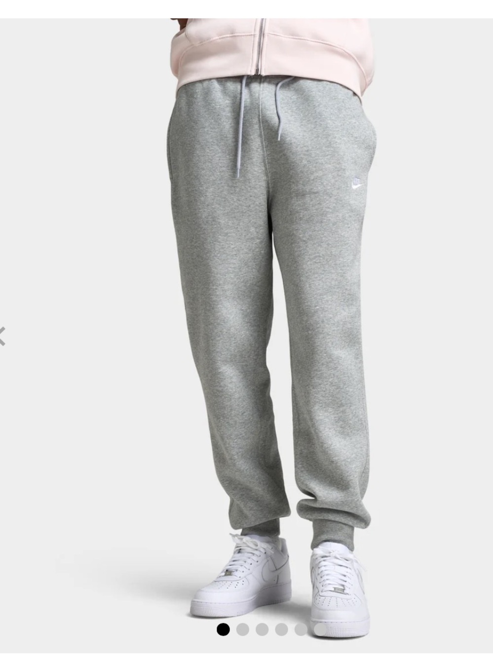 Nike Men's Light Grey Sweatpants with Cuffed Ankles
